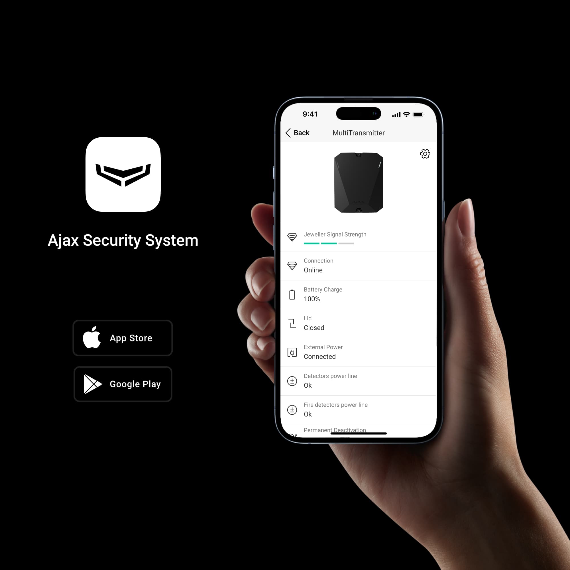 Ajax smart alarm system installed in a modern home
