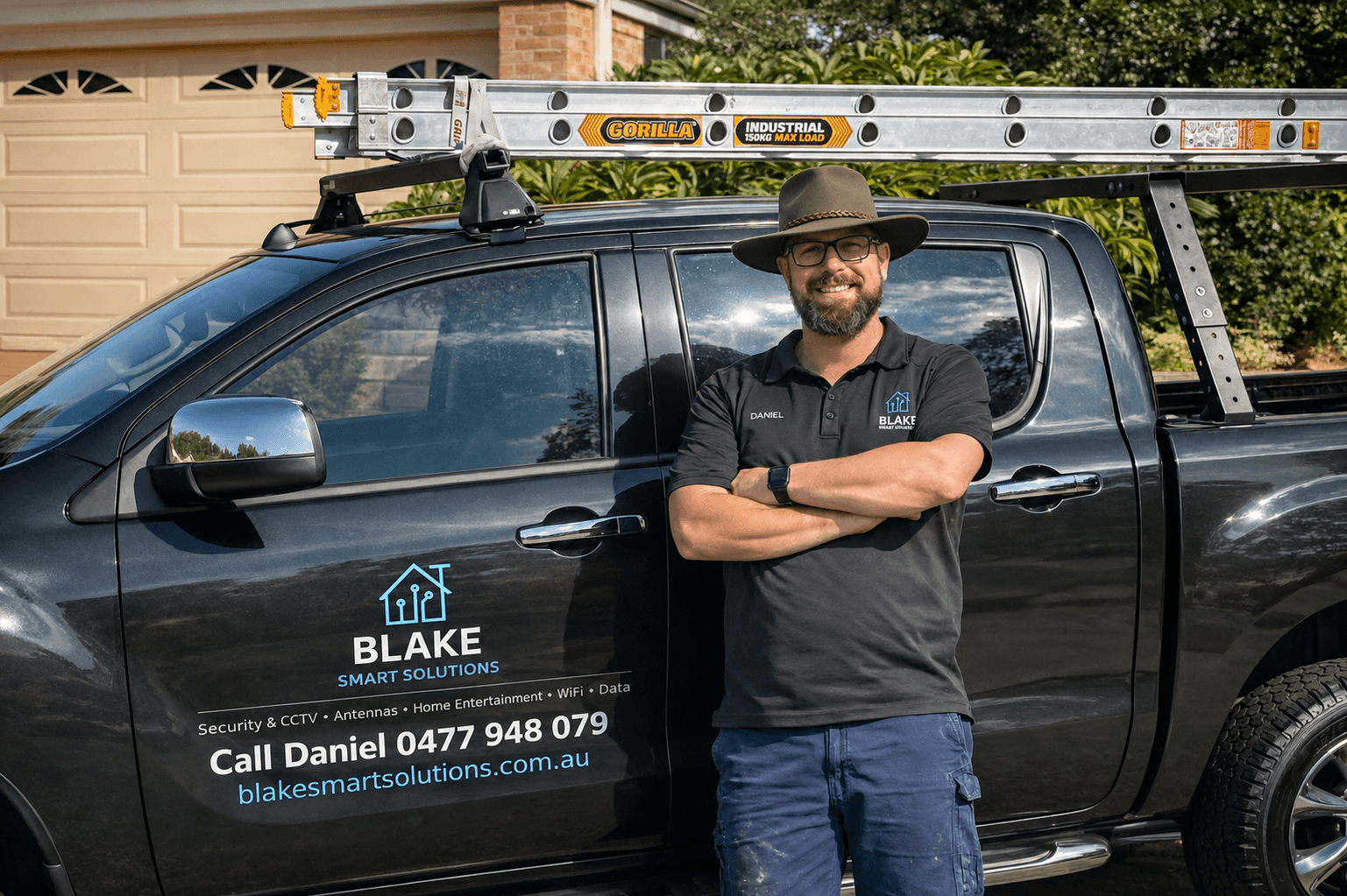 Company Director Daniel installing Starlink