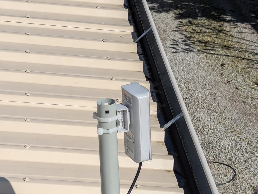 Outdoor-rated wireless equipment installed by Blake Smart Solutions