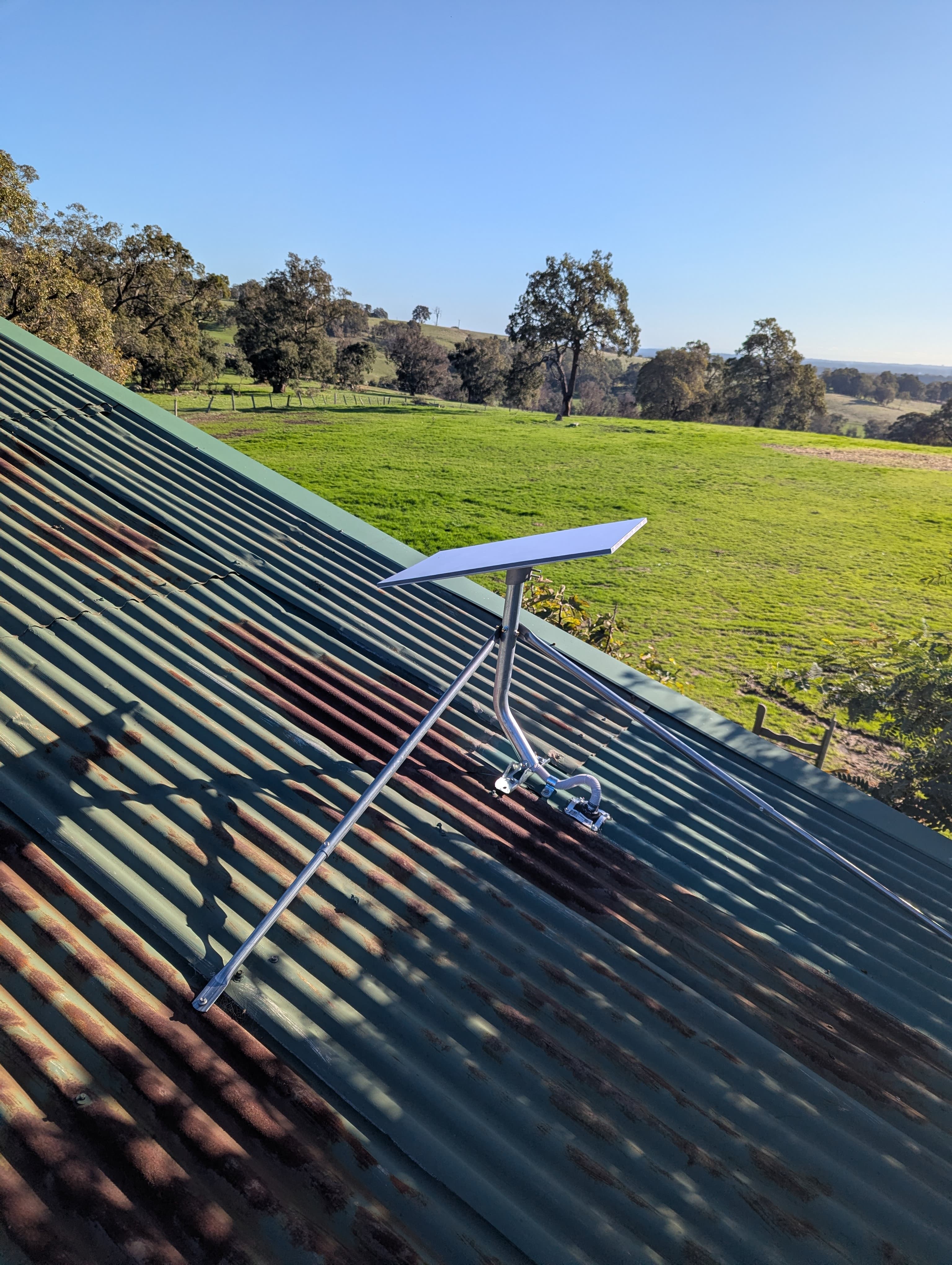 Starlink installation overlooking a rural property in Jarrahdale