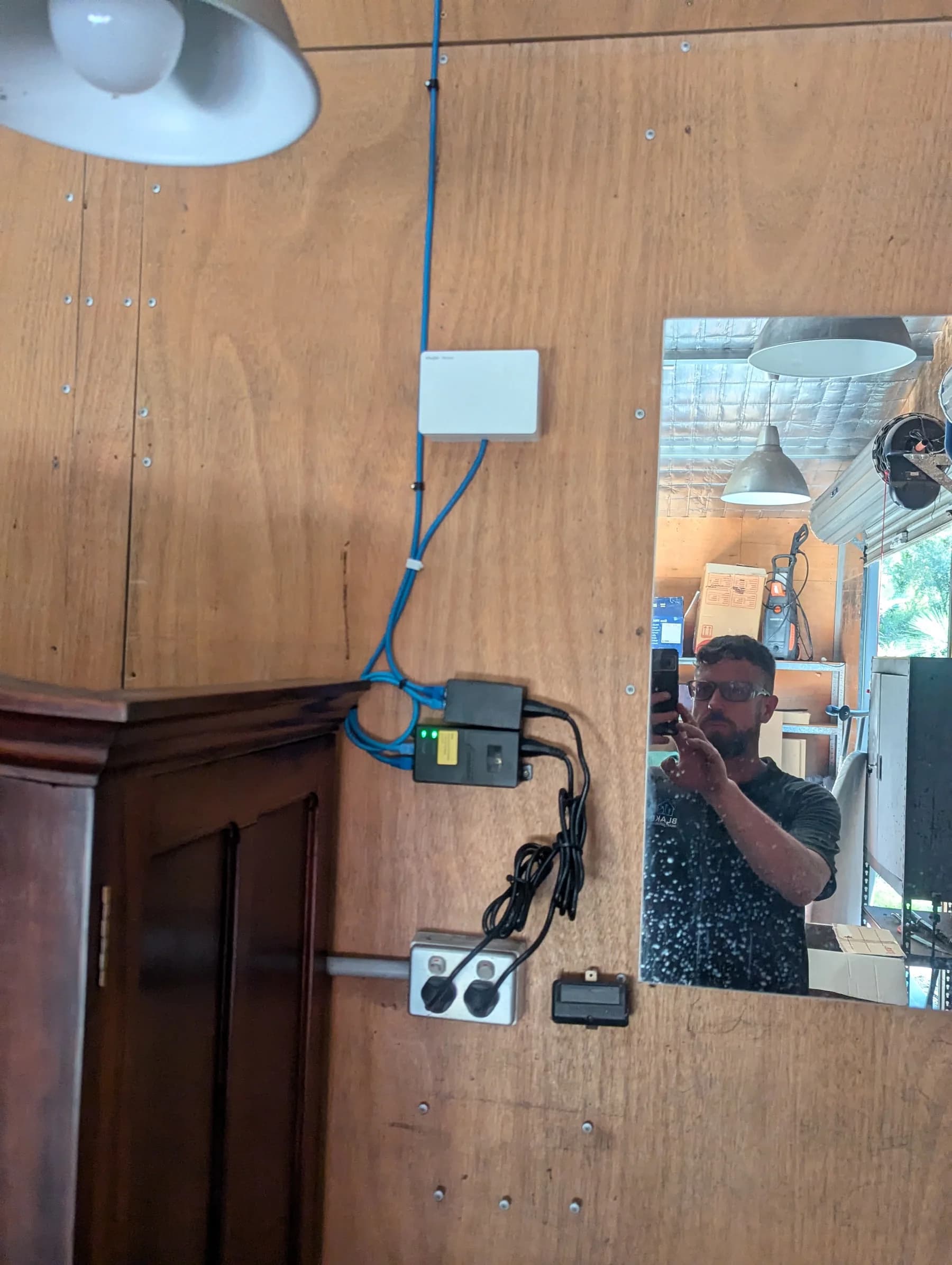 Ruijie Reyee wireless access point installed inside a Darlington shed